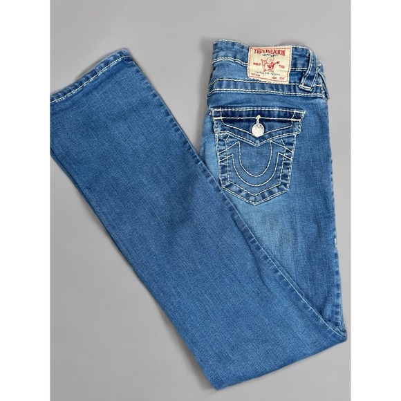True Religion Denim - True Religion Women's Billie Big T 28x32 Mid Rise Straight Y2K Denim